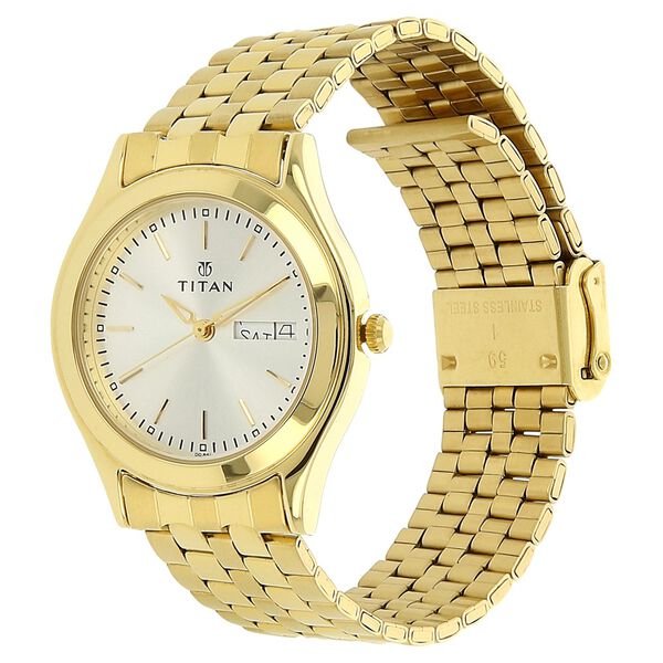 Titan Metal Analog with Day and Date Silver Dial Quartz Stainless Steel Strap Watch for Men - image number 1