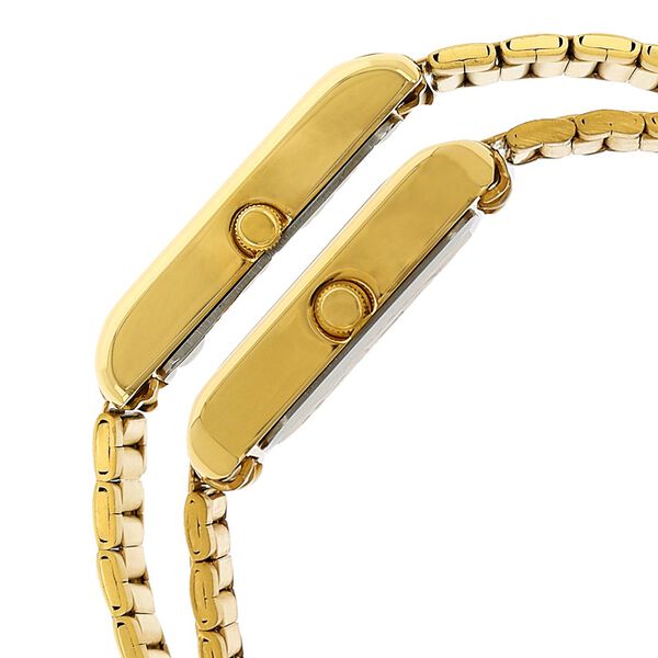 Titan Quartz Analog with Date Champagne Dial Stainless Steel Strap Watch for Couple - image number 2
