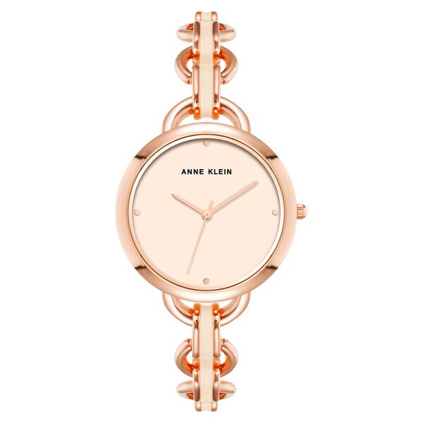 Anne Klein Quartz Analog Pink Dial Pink Metal Strap Watch For Women - image number 0