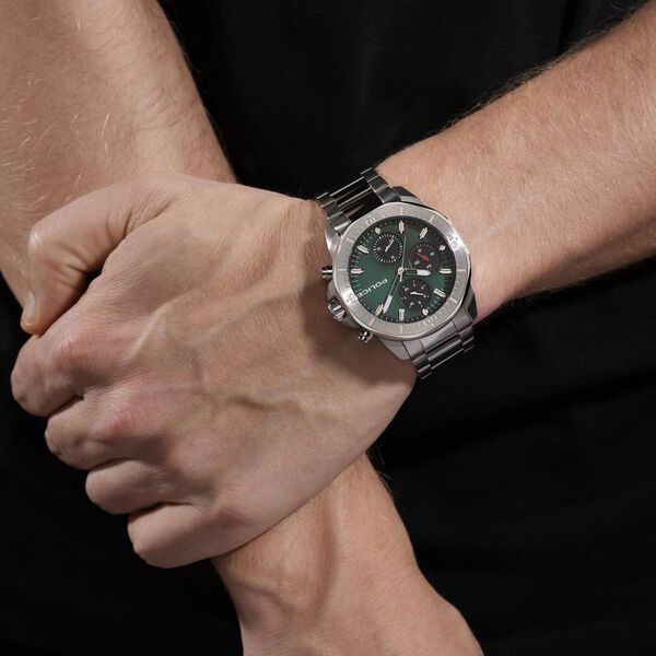 Police Quartz Multifunction Green Dial Silver Stainless Steel Strap Watch For Men - image number 5