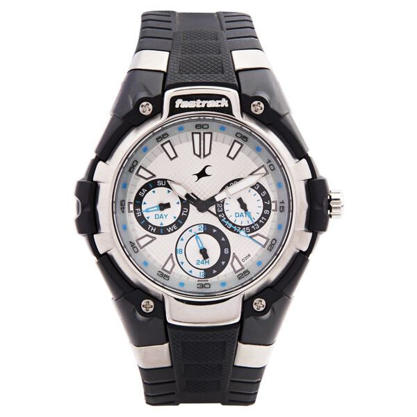 Fastrack Quartz Analog Silver Dial Plastic Strap Watch for Guys - image number 0