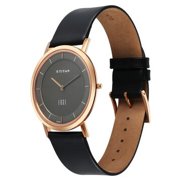 Titan Quartz Analog Anthracite Dial Leather Strap Watch for Men