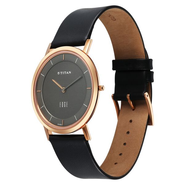 Titan Quartz Analog Anthracite Dial Leather Strap Watch for Men - image number 5