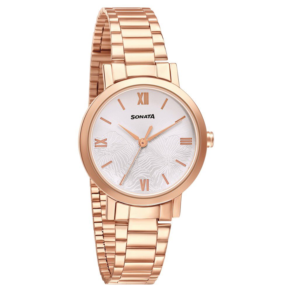 Buy Online Sonata Linnea Silver Dial Women Watch With Stainless