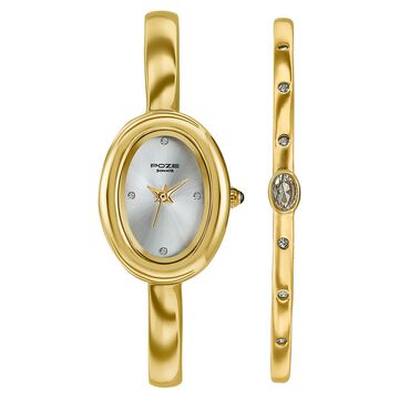 Poze Poze Quartz Analog Golden Dial Golden Metal Strap Watch For Women