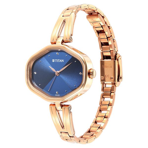 Titan Karishma Blue Dial Metal Strap Watch for Women - image number 2
