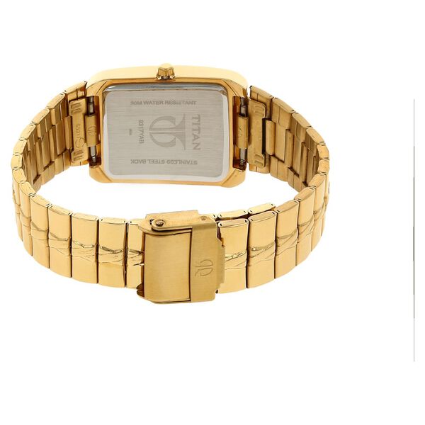 Titan Quartz Analog with Date Champagne Dial Metal Strap Watch for Men - image number 3