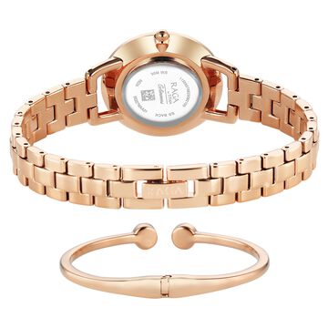 Titan Raga Glimmers Quartz Analog Red Mother of Pearl Dial Rose Gold Metal Strap Watch For Women