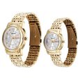 Sonata Perfect Pairs Quartz Analog Silver Dial Golden Metal Strap Watch For Couple - image number 1
