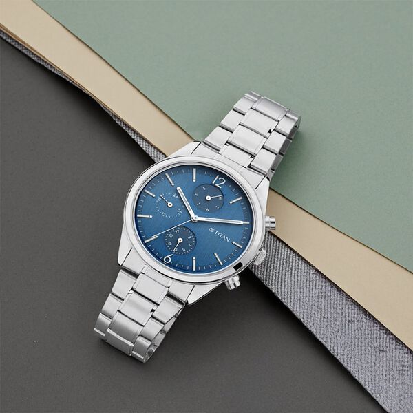 Titan Men's Metropolitan Charm: Men's Multifunctional Blue Watch with Metallic Accents - image number 0