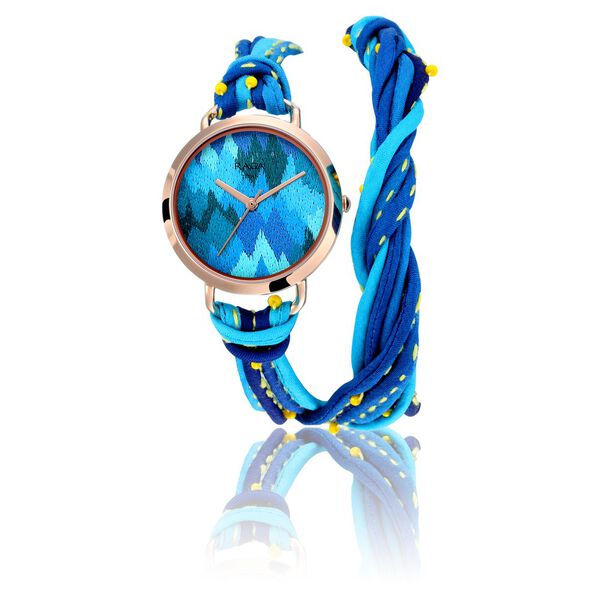 Titan Raga Twirl Blue Dial Analog Silk Fabric and Dori Strap watch for Women - image number 1