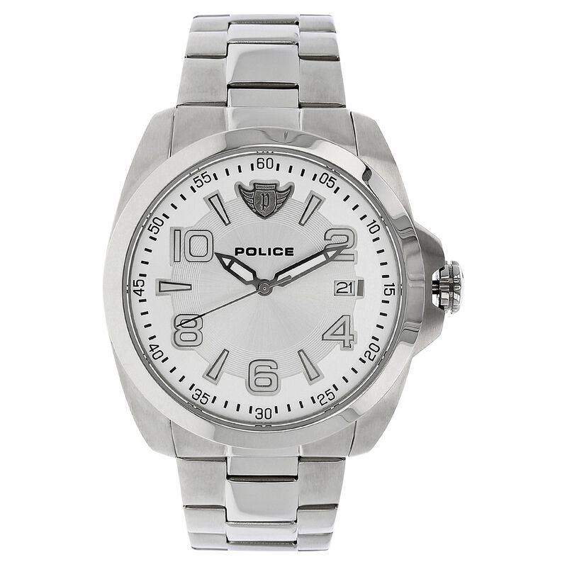 Police Quartz Analog Silver Dial Metal Strap Watch for Men
