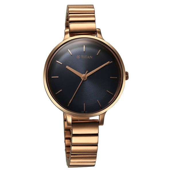 Titan Secluded Quartz Analog Blue Dial Metal Strap Watch For Women - image number 1