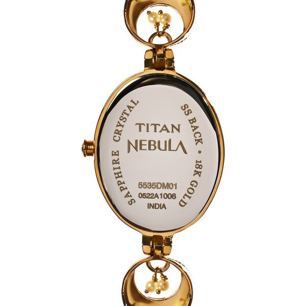 Titan Nebula Jewels 18k Gold Analog with Diamonds and Rubies Watch for Women - image number 3