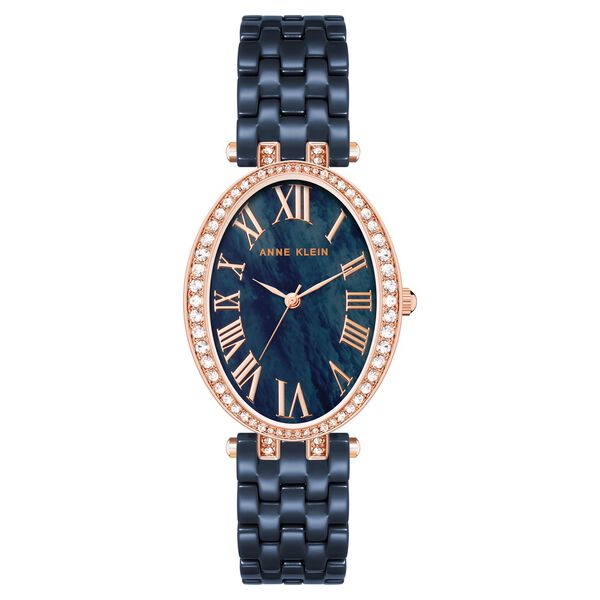 Anne Klein Quartz Analog Blue Dial Rose Gold With Blue Ceramic Strap Watch For Women - image number 0