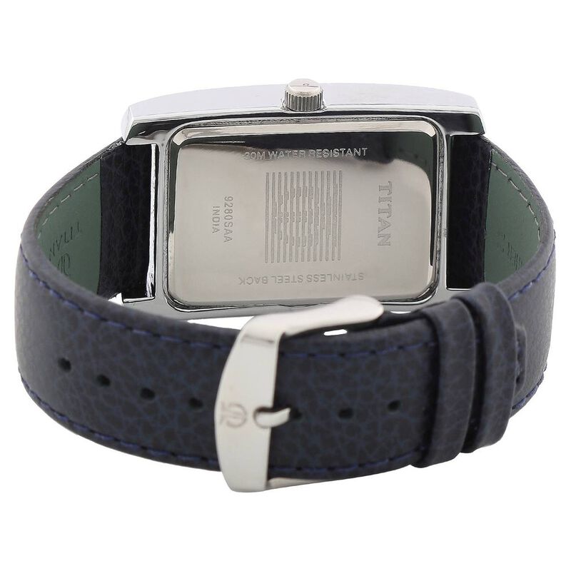 Titan Analog with Date Blue Dial Leather Strap Watch for Men - image number 2