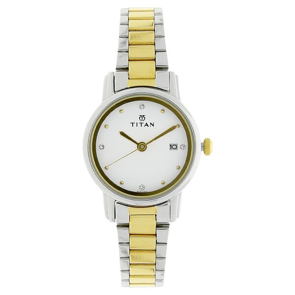 Titan Karishma White Dial Analog with Date Stainless Steel Strap watch for Women - image number 0