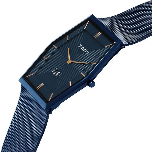 Titan Edge Whimsey Quartz Analog Blue Dial Blue Stainless Steel Strap Watch For Men - image number 3