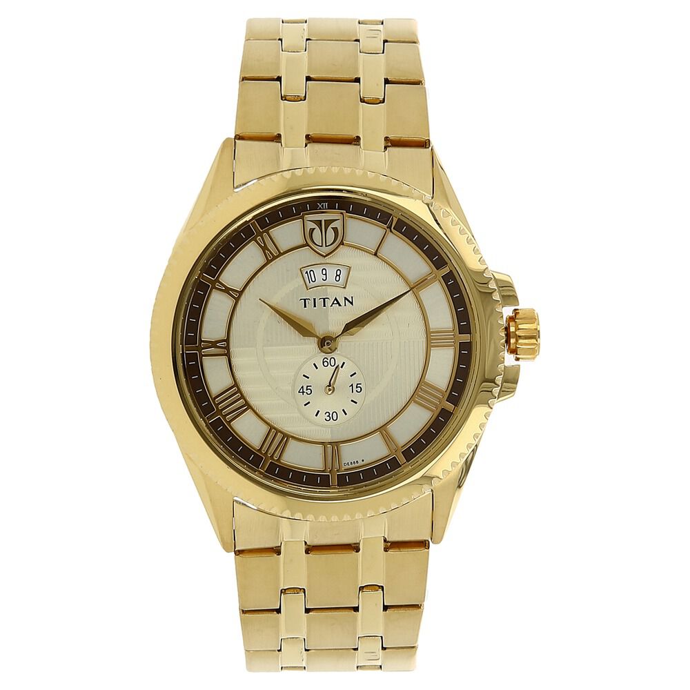 Titan champagne dial hotsell analog watch