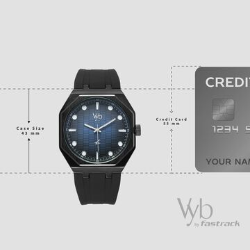 Vyb Rebel By Fastrack Quartz Analog Multicoloured Dial Black Silicone Strap Watch For Guys