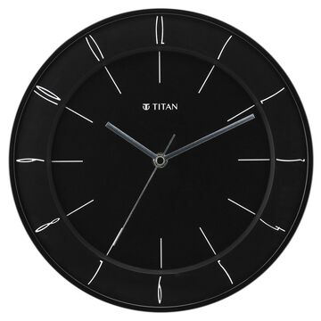 Titan Contemporary Black Wall Clock with Domed Glass - 27 cm x 27 cm (Small)