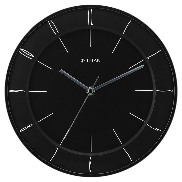 Titan Contemporary Black Wall Clock with Domed Glass - 27 cm x 27 cm (Small) - image number 1