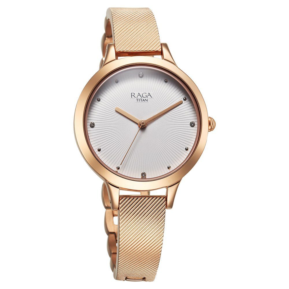 Buy Online Titan Raga Memoirs Quartz Analog White Dial With Rose Gold Color Metal Strap Watch For Women 2754wm01 Titan