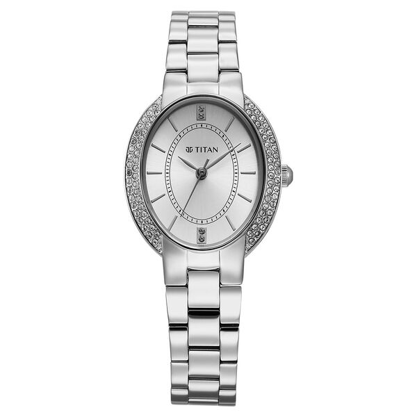 Titan Metro Quartz Analog Silver Dial Stainless Steel Strap Watch For Women - image number 0