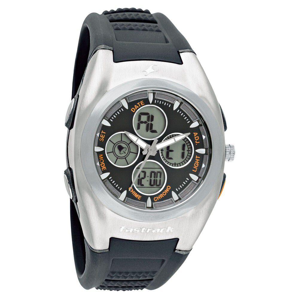 Buy Online Fastrack Quartz Analog Digital Black Dial Plastic Strap Watch for Guys na4053pp02 Titan