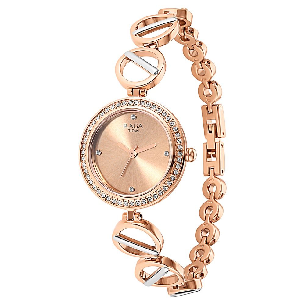 Buy Online Titan Raga Viva Rose Gold Dial Women Watch With Metal