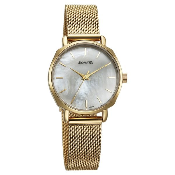 Sonata Eternia Quartz Analog Silver Dial Metal Strap Watch For Women - image number 0