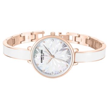 Kenneth Cole Quartz Analog White Dial Rose Gold Colour Stainless Steel Strap Watch For Women