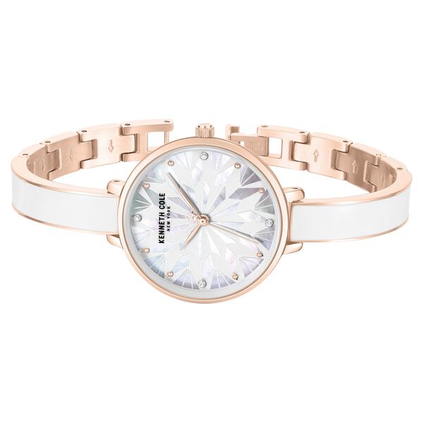 Kenneth Cole Quartz Analog White Dial Rose Gold Colour Stainless Steel Strap Watch For Women - image number 2