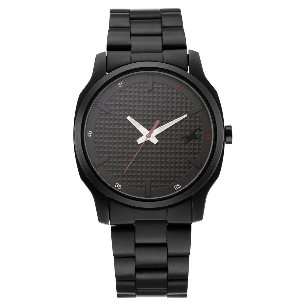 Fast track black metal watch shop