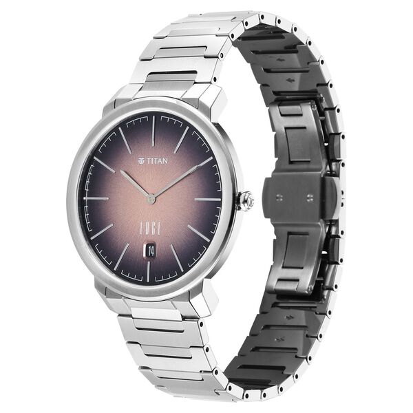 Edge Meister Quartz Analog with Date Brown Dial Black Titanium Strap Watch For Men - image number 4