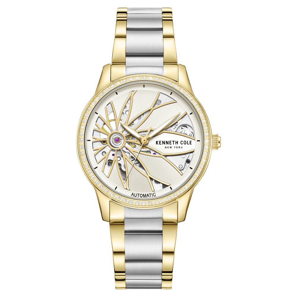 Buy Online Kenneth Cole Automatic Silver Dial Two Toned Stainless
