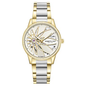 Kenneth Cole Automatic Silver Dial Two Toned Stainless Steel Strap Watch For Women
