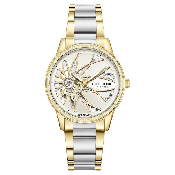 Kenneth Cole Automatic Silver Dial Two Toned Stainless Steel Strap Watch For Women - image number 0
