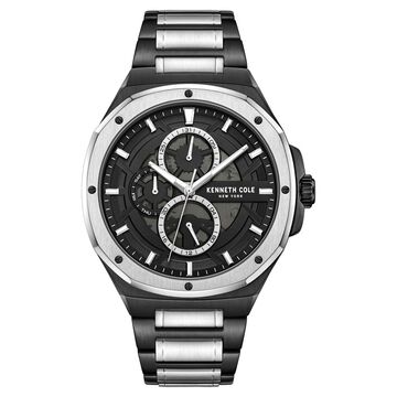 Kenneth Cole Multifunction Black Dial Stainless Steel Strap Watch For Men