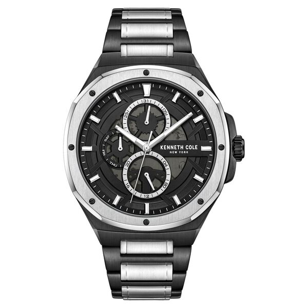 Kenneth Cole Multifunction Black Dial Stainless Steel Strap Watch For Men - image number 0