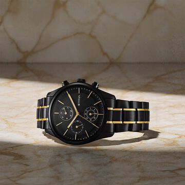 Titan Quartz Analog with Day and Date Black Dial Watch for Men