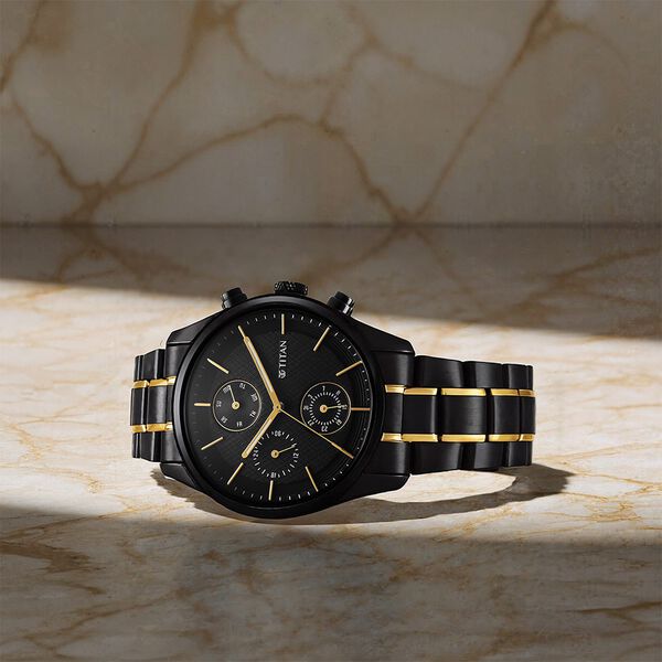 Titan Quartz Analog with Day and Date Black Dial Watch for Men - image number 0