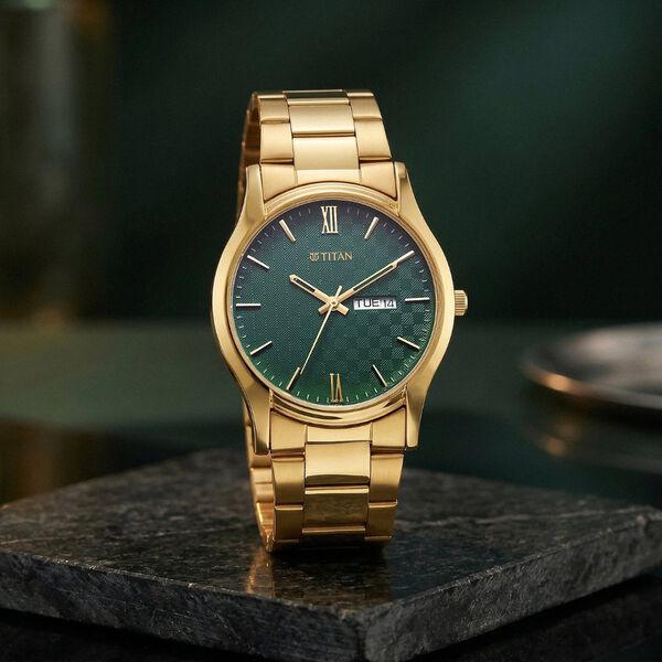 Titan Karishma Regal Classic Day-Date Men's Dress Watch - image number 0