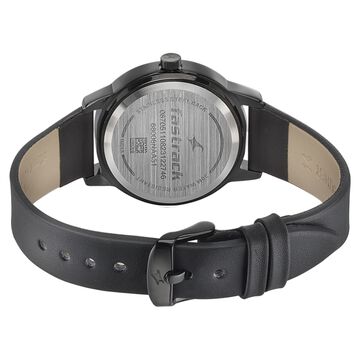 Fastrack Pulse Quartz Analog Black Dial Leather Strap Watch for Girls