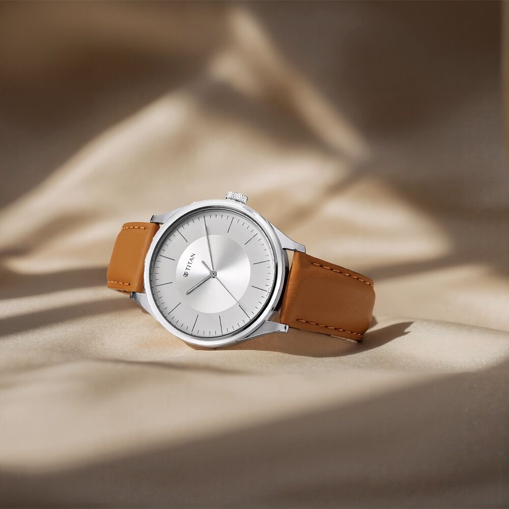 Titan Men's Urban Edge Lustrous White Dial Leather Watch-picture-26