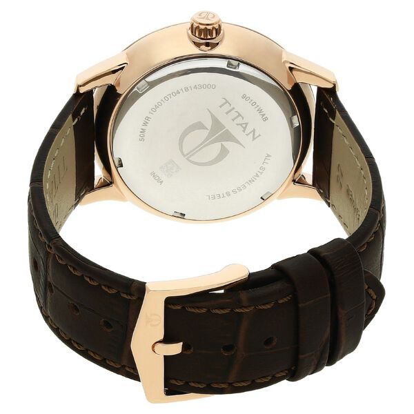 Titan Quartz Multifunction White Dial Leather Strap Watch for Men - image number 3