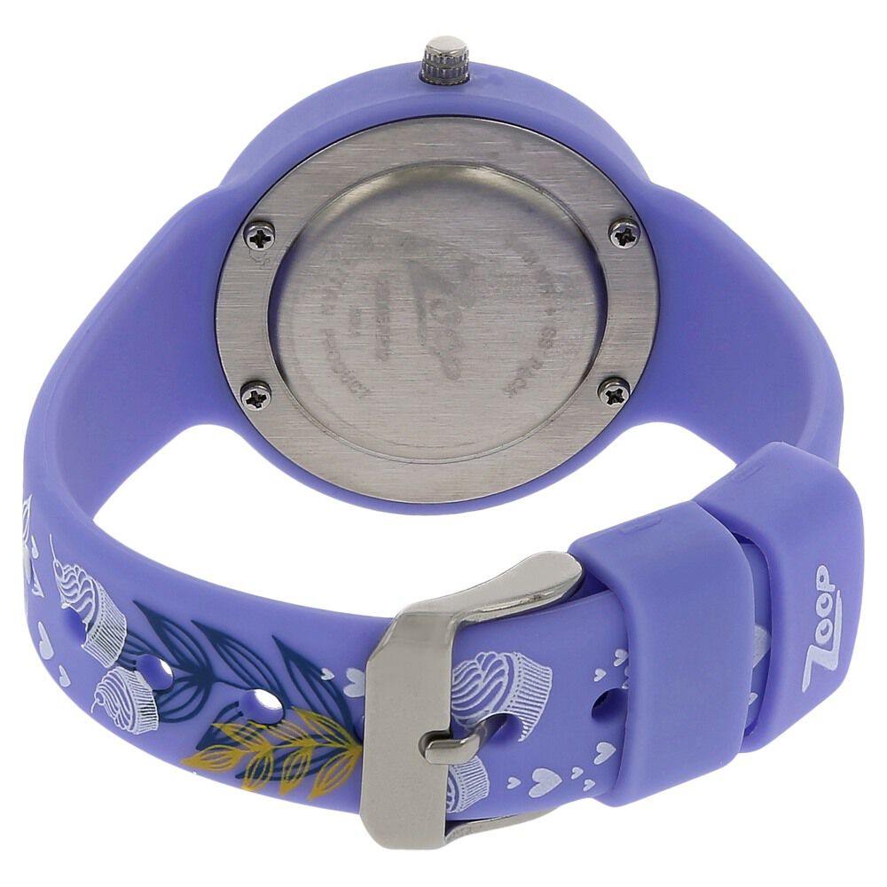 Buy Online Zoop Analog Watch with White Dial & Purple Strap for