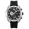 Police Quartz Chronograph Black Dial Black Silicone Strap Watch For Men - image number 0