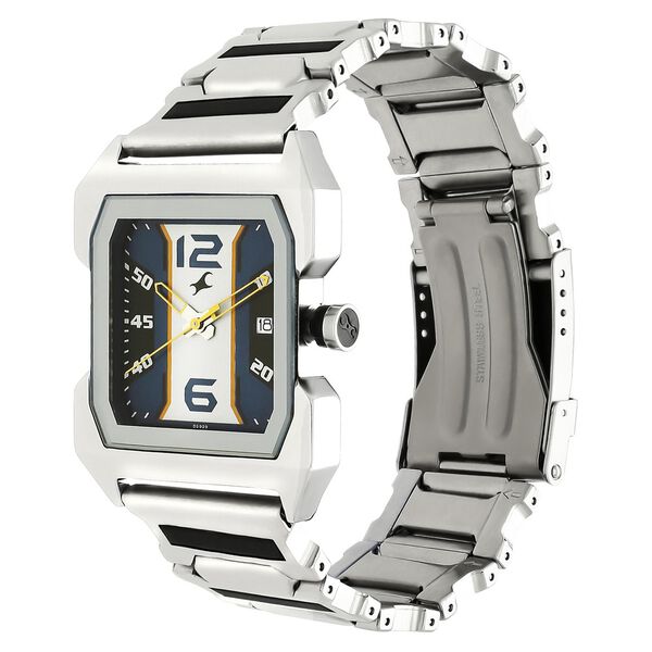 Fastrack Hitlist Quartz Analog with Date Blue Dial Stainless Steel Strap Watch for Guys - image number 2