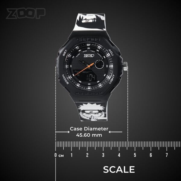 Zoop Naruto Ana-Digi Watch with Black Case and Black and White Multi Color Strap for Kids and Anime lovers, By Titan - image number 2